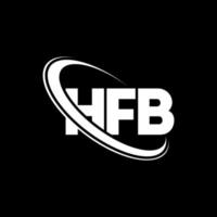 logotipo hfb. carta hfb. diseño del logotipo de la letra hfb. logotipo de iniciales hfb vinculado con círculo y logotipo de monograma en mayúsculas. tipografía hfb para tecnología, negocios y marca inmobiliaria. vector