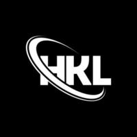 HKL logo. HKL letter. HKL letter logo design. Initials HKL logo linked with circle and uppercase monogram logo. HKL typography for technology, business and real estate brand. vector