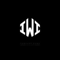 IWI letter logo design with polygon shape. IWI polygon and cube shape logo design. IWI hexagon vector logo template white and black colors. IWI monogram, business and real estate logo.
