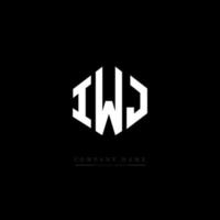 IWJ letter logo design with polygon shape. IWJ polygon and cube shape logo design. IWJ hexagon vector logo template white and black colors. IWJ monogram, business and real estate logo.