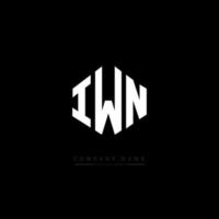 IWN letter logo design with polygon shape. IWN polygon and cube shape logo design. IWN hexagon vector logo template white and black colors. IWN monogram, business and real estate logo.