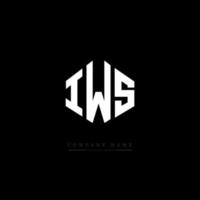 IWS letter logo design with polygon shape. IWS polygon and cube shape logo design. IWS hexagon vector logo template white and black colors. IWS monogram, business and real estate logo.