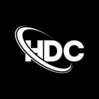 logotipo de hdc. letra hdc. diseño del logotipo de la letra hdc. Logotipo de iniciales hdc vinculado con círculo y logotipo de monograma en mayúsculas. tipografía hdc para tecnología, negocios y marca inmobiliaria. vector