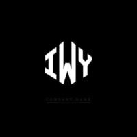 IWY letter logo design with polygon shape. IWY polygon and cube shape logo design. IWY hexagon vector logo template white and black colors. IWY monogram, business and real estate logo.