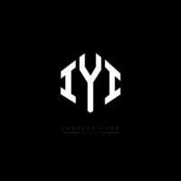 IYI letter logo design with polygon shape. IYI polygon and cube shape logo design. IYI hexagon vector logo template white and black colors. IYI monogram, business and real estate logo.