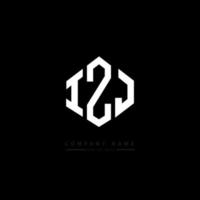 IZJ letter logo design with polygon shape. IZJ polygon and cube shape logo design. IZJ hexagon vector logo template white and black colors. IZJ monogram, business and real estate logo.