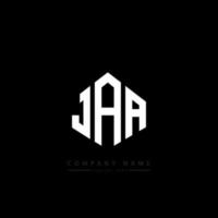 diseño de logotipo de letra jaa con forma de polígono. jaa polígono y diseño de logotipo en forma de cubo. jaa hexágono vector logo plantilla colores blanco y negro. monograma jaa, logotipo empresarial y inmobiliario.