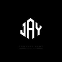 diseño de logotipo de letra jay con forma de polígono. jay polígono y diseño de logotipo en forma de cubo. jay hexagon vector logo plantilla colores blanco y negro. monograma de jay, logotipo de negocios e inmobiliario.