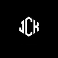 diseño de logotipo de letra jck con forma de polígono. jck polígono y diseño de logotipo en forma de cubo. plantilla de logotipo vectorial hexagonal jck colores blanco y negro. Monograma jck, logotipo empresarial y inmobiliario. vector