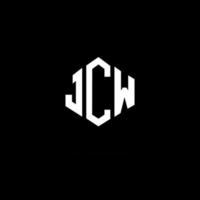 JCW letter logo design with polygon shape. JCW polygon and cube shape logo design. JCW hexagon vector logo template white and black colors. JCW monogram, business and real estate logo.