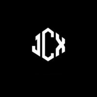 JCX letter logo design with polygon shape. JCX polygon and cube shape logo design. JCX hexagon vector logo template white and black colors. JCX monogram, business and real estate logo.