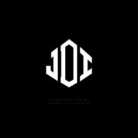 JDI letter logo design with polygon shape. JDI polygon and cube shape logo design. JDI hexagon vector logo template white and black colors. JDI monogram, business and real estate logo.