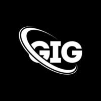 GIG logo. GIG letter. GIG letter logo design. Initials GIG logo linked with circle and uppercase monogram logo. GIG typography for technology, business and real estate brand. vector