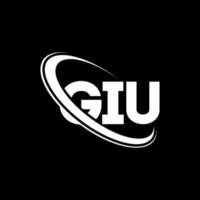 logotipo de gi. carta giu. diseño del logotipo de la letra giu. logotipo de las iniciales giu vinculado con el círculo y el logotipo del monograma en mayúsculas. tipografía giu para tecnología, negocios y marca inmobiliaria. vector