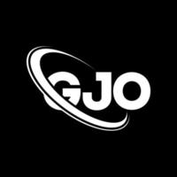 GJO logo. GJO letter. GJO letter logo design. Initials GJO logo linked with circle and uppercase monogram logo. GJO typography for technology, business and real estate brand. vector