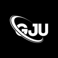 logotipo de gju. carta gju. diseño del logotipo de la letra gju. logotipo de gju de iniciales vinculado con círculo y logotipo de monograma en mayúsculas. tipografía gju para tecnología, negocios y marca inmobiliaria. vector