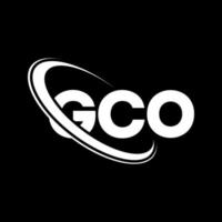 logotipo de gco. carta gco. diseño del logotipo de la letra gco. logotipo de las iniciales gco vinculado con un círculo y un logotipo de monograma en mayúsculas. tipografía gco para tecnología, negocios y marca inmobiliaria. vector