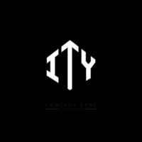 ITY letter logo design with polygon shape. ITY polygon and cube shape logo design. ITY hexagon vector logo template white and black colors. ITY monogram, business and real estate logo.