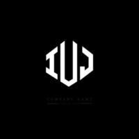 diseño de logotipo de letra iuj con forma de polígono. iuj polígono y diseño de logotipo en forma de cubo. iuj hexágono vector logo plantilla colores blanco y negro. Monograma iuj, logotipo comercial e inmobiliario.