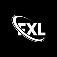 FXL logo. FXL letter. FXL letter logo design. Initials FXL logo linked with circle and uppercase monogram logo. FXL typography for technology, business and real estate brand. vector
