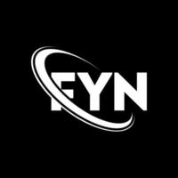 logotipo de fyn. letra fyn. diseño del logotipo de la letra fyn. logotipo de iniciales fyn vinculado con círculo y logotipo de monograma en mayúsculas. tipografía fyn para tecnología, negocios y marca inmobiliaria. vector