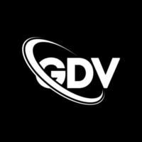 logotipo de gdv. carta gdv. diseño del logotipo de la letra gdv. Logotipo de iniciales gdv vinculado con círculo y logotipo de monograma en mayúsculas. tipografía gdv para tecnología, negocios y marca inmobiliaria. vector