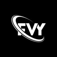 logotipo de fvy. carta fvy. diseño del logotipo de la letra fvy. logotipo de fvy iniciales vinculado con círculo y logotipo de monograma en mayúsculas. tipografía fvy para tecnología, negocios y marca inmobiliaria. vector