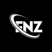 logotipo de fnz. carta fnz. diseño del logotipo de la letra fnz. logotipo de las iniciales fnz vinculado con un círculo y un logotipo de monograma en mayúsculas. tipografía fnz para tecnología, negocios y marca inmobiliaria. vector