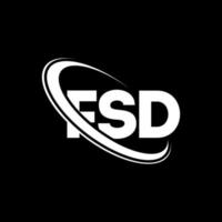 FSD logo. FSD letter. FSD letter logo design. Initials FSD logo linked with circle and uppercase monogram logo. FSD typography for technology, business and real estate brand. vector