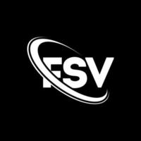 logotipo de la fsv. carta fsv. diseño del logotipo de la letra fsv. logotipo de iniciales fsv vinculado con círculo y logotipo de monograma en mayúsculas. tipografía fsv para tecnología, negocios y marca inmobiliaria. vector