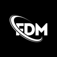 logotipo de fmd carta fdm. diseño del logotipo de la letra fdm. logotipo de iniciales fdm vinculado con círculo y logotipo de monograma en mayúsculas. tipografía fdm para tecnología, negocios y marca inmobiliaria. vector
