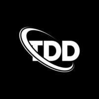TDD logo. TDD letter. TDD letter logo design. Initials TDD logo linked with circle and uppercase monogram logo. TDD typography for technology, business and real estate brand. vector