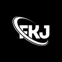 logotipo fkj. letra fkj. diseño del logotipo de la letra fkj. logotipo de fkj iniciales vinculado con círculo y logotipo de monograma en mayúsculas. tipografía fkj para tecnología, negocios y marca inmobiliaria. vector