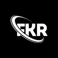 logotipo de fkr. carta fkr. diseño del logotipo de la letra fkr. logotipo de iniciales fkr vinculado con círculo y logotipo de monograma en mayúsculas. tipografía fkr para tecnología, negocios y marca inmobiliaria. vector