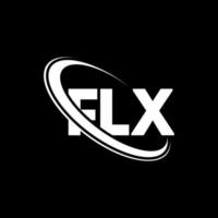 FLX logo. FLX letter. FLX letter logo design. Initials FLX logo linked with circle and uppercase monogram logo. FLX typography for technology, business and real estate brand. vector