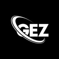 GEZ logo. GEZ letter. GEZ letter logo design. Initials GEZ logo linked with circle and uppercase monogram logo. GEZ typography for technology, business and real estate brand. vector