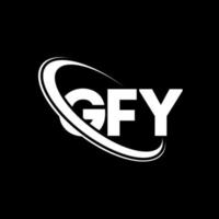 logotipo de gfy. carta gfy. diseño de logotipo de letra gfy. iniciales del logotipo gfy vinculado con el círculo y el logotipo del monograma en mayúsculas. tipografía gfy para tecnología, negocios y marca inmobiliaria. vector