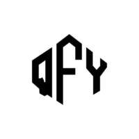 QFY letter logo design with polygon shape. QFY polygon and cube shape logo design. QFY hexagon vector logo template white and black colors. QFY monogram, business and real estate logo.