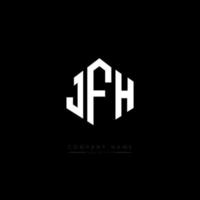 JFH letter logo design with polygon shape. JFH polygon and cube shape logo design. JFH hexagon vector logo template white and black colors. JFH monogram, business and real estate logo.