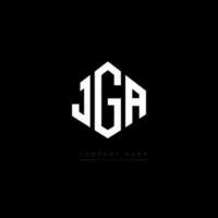 JGA letter logo design with polygon shape. JGA polygon and cube shape logo design. JGA hexagon vector logo template white and black colors. JGA monogram, business and real estate logo.