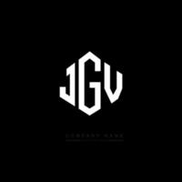 JGV letter logo design with polygon shape. JGV polygon and cube shape logo design. JGV hexagon vector logo template white and black colors. JGV monogram, business and real estate logo.