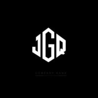 JGQ letter logo design with polygon shape. JGQ polygon and cube shape logo design. JGQ hexagon vector logo template white and black colors. JGQ monogram, business and real estate logo.