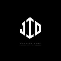 JID letter logo design with polygon shape. JID polygon and cube shape logo design. JID hexagon vector logo template white and black colors. JID monogram, business and real estate logo.