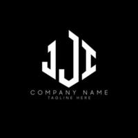 JJI letter logo design with polygon shape. JJI polygon and cube shape logo design. JJI hexagon vector logo template white and black colors. JJI monogram, business and real estate logo.