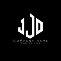 JJO letter logo design with polygon shape. JJO polygon and cube shape logo design. JJO hexagon vector logo template white and black colors. JJO monogram, business and real estate logo.