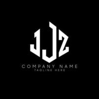 JJZ letter logo design with polygon shape. JJZ polygon and cube shape logo design. JJZ hexagon vector logo template white and black colors. JJZ monogram, business and real estate logo.