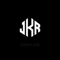 JKR letter logo design with polygon shape. JKR polygon and cube shape logo design. JKR hexagon vector logo template white and black colors. JKR monogram, business and real estate logo.