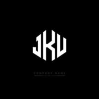 JKU letter logo design with polygon shape. JKU polygon and cube shape logo design. JKU hexagon vector logo template white and black colors. JKU monogram, business and real estate logo.