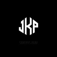 JKP letter logo design with polygon shape. JKP polygon and cube shape logo design. JKP hexagon vector logo template white and black colors. JKP monogram, business and real estate logo.