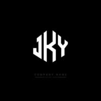 JKY letter logo design with polygon shape. JKY polygon and cube shape logo design. JKY hexagon vector logo template white and black colors. JKY monogram, business and real estate logo.